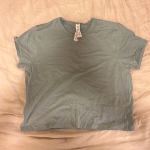 lululemon Slate Blue Crop Tee - Size 8